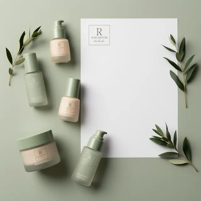 Aurelia Skincare premium beauty brand identity and packaging mockup