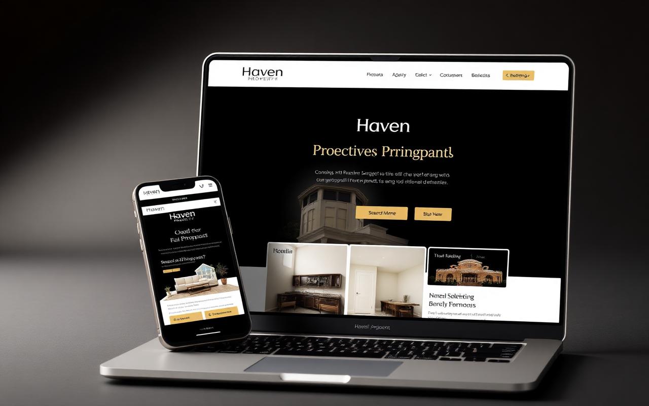 Haven Property — Real Estate website concept on desktop and mobile by Excel Content