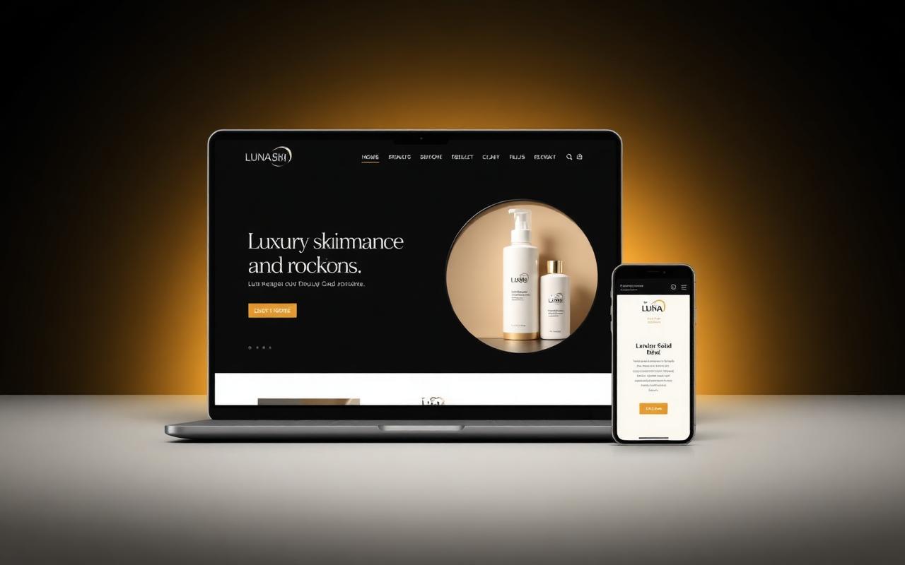 Luna Skin — Skincare Brand website concept on desktop and mobile by Excel Content
